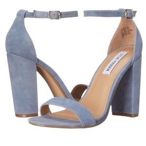 Steve Madden light blue suede Carrson strappy block heel sandal size 6.5
